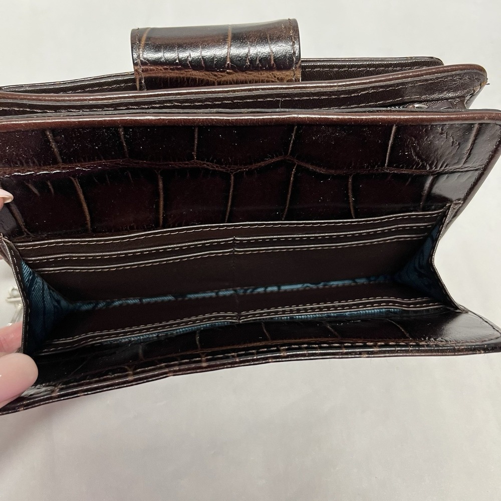 BRIGHTON SHEBA Rare Crocodile Petite MINI ORGANIZER Wallet Purse CrossBody BAG - Picture 5 of 7